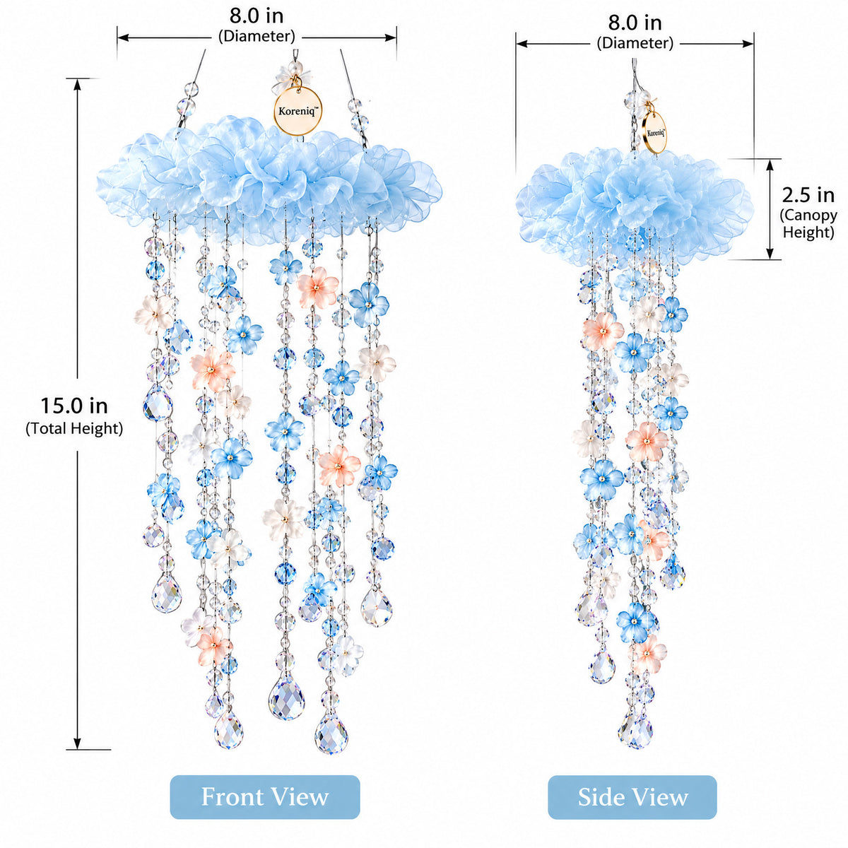 Koreniq™ Sky Blue Cloud Crystal Hanging Ornament
