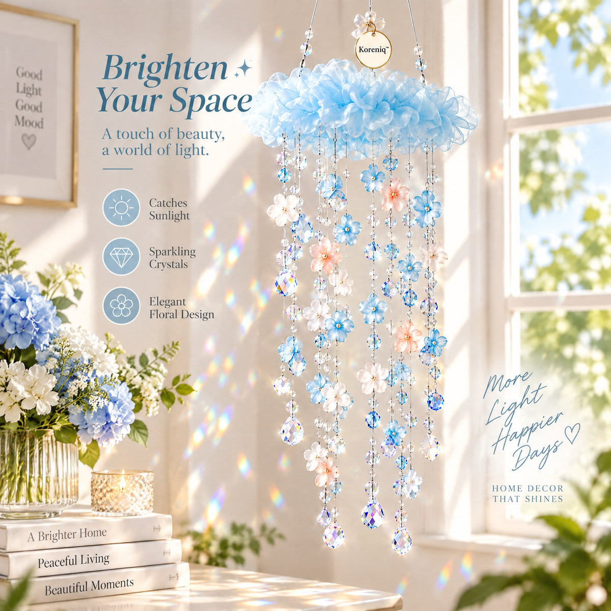 Koreniq™ Sky Blue Cloud Crystal Hanging Ornament
