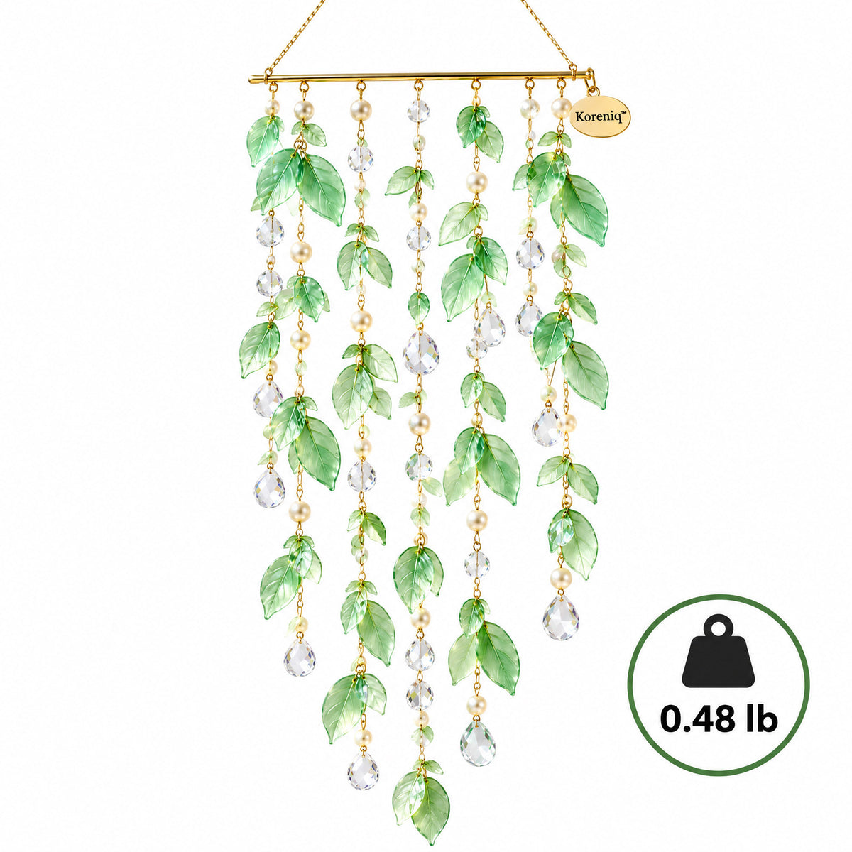 Koreniq™ Green Leaf Crystal Hanging Suncatcher image 4