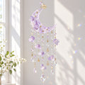 Koreniq™ Lavender Crescent Moon Floral Crystal Suncatcher image 1