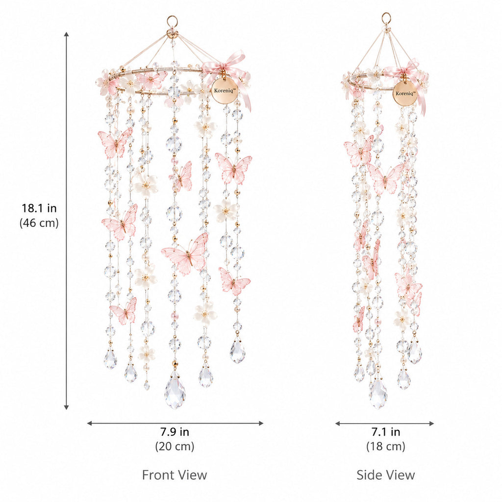Koreniq™ Blush Blossom Butterfly Crystal Hanging Mobile image 2