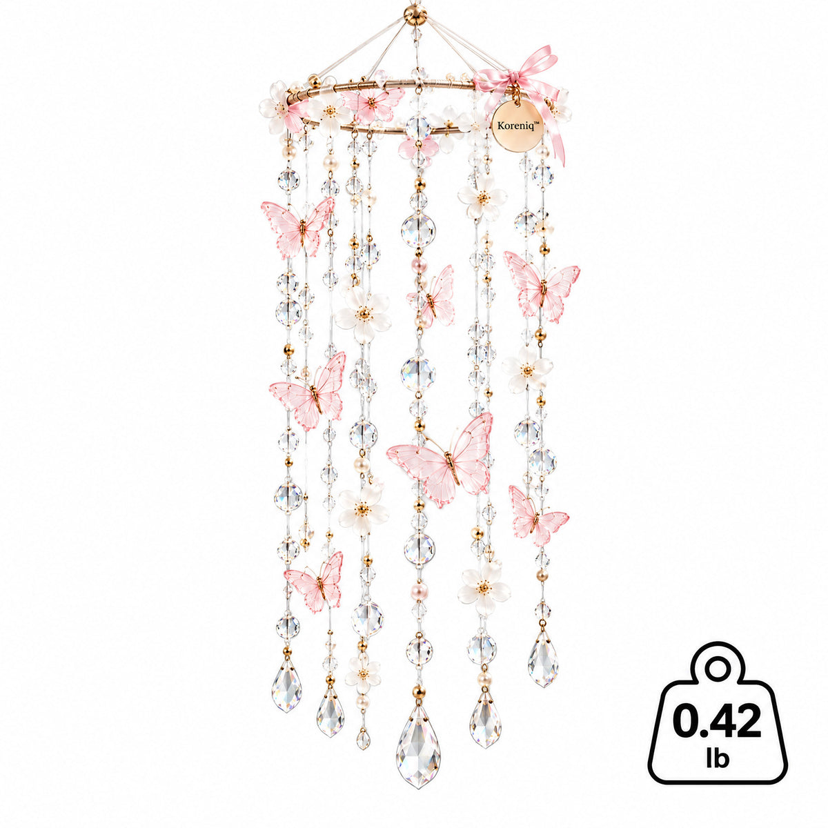 Koreniq™ Blush Blossom Butterfly Crystal Hanging Mobile image 4