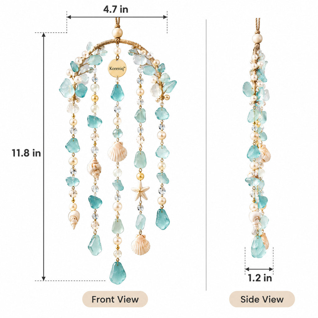 Koreniq™ Coastal Aqua Seashell Crystal Hanging Ornament image 2