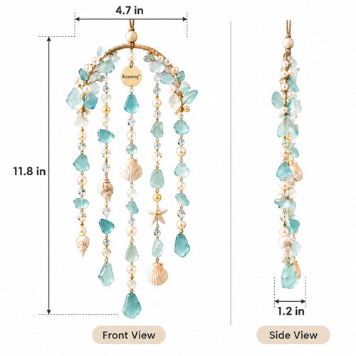 Koreniq™ Coastal Aqua Seashell Crystal Hanging Ornament image 2