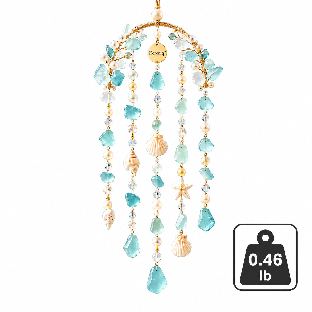 Koreniq™ Coastal Aqua Seashell Crystal Hanging Ornament image 4