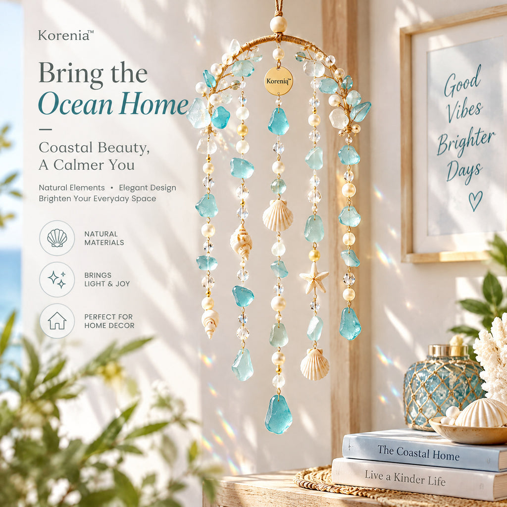 Koreniq™ Coastal Aqua Seashell Crystal Hanging Ornament image 5