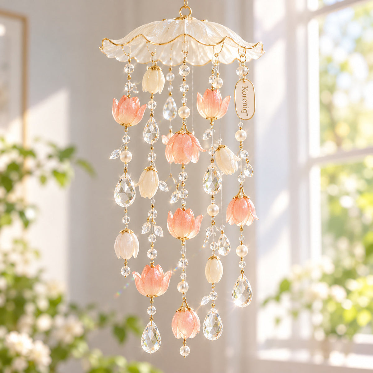 Koreniq™ Peach Blossom Parasol Crystal Hanging Ornament image 1