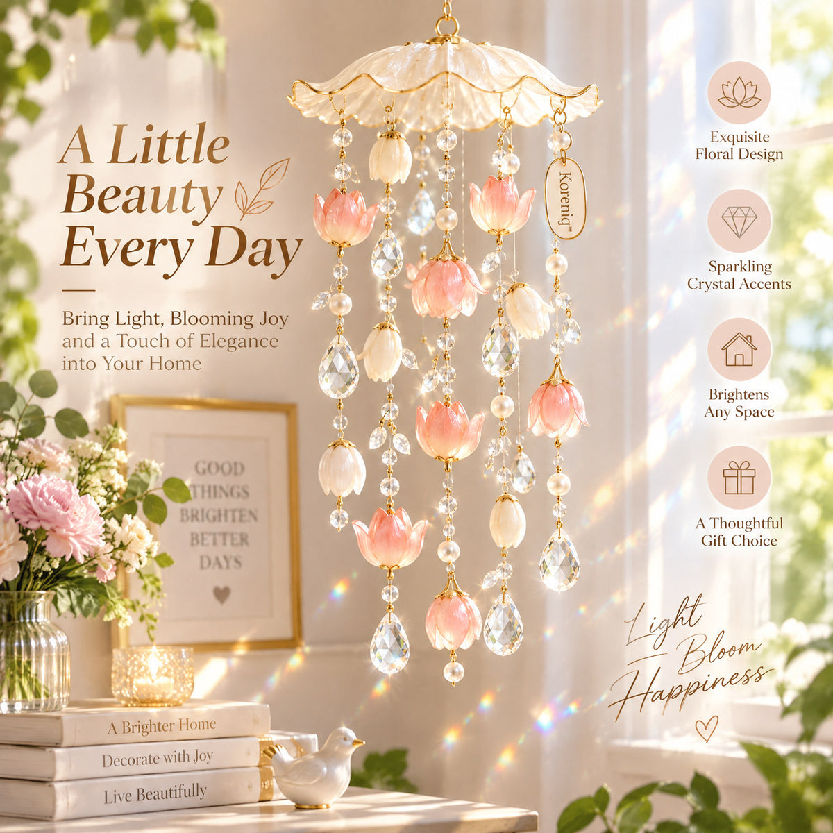 Koreniq™ Peach Blossom Parasol Crystal Hanging Ornament image 5