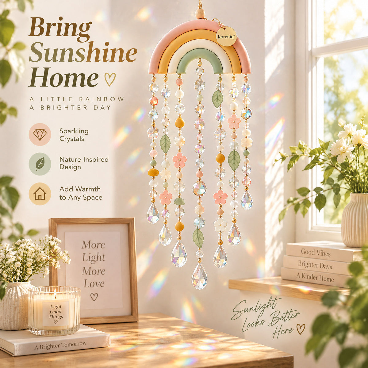 Koreniq™ Pastel Rainbow Crystal Hanging Suncatcher image 5