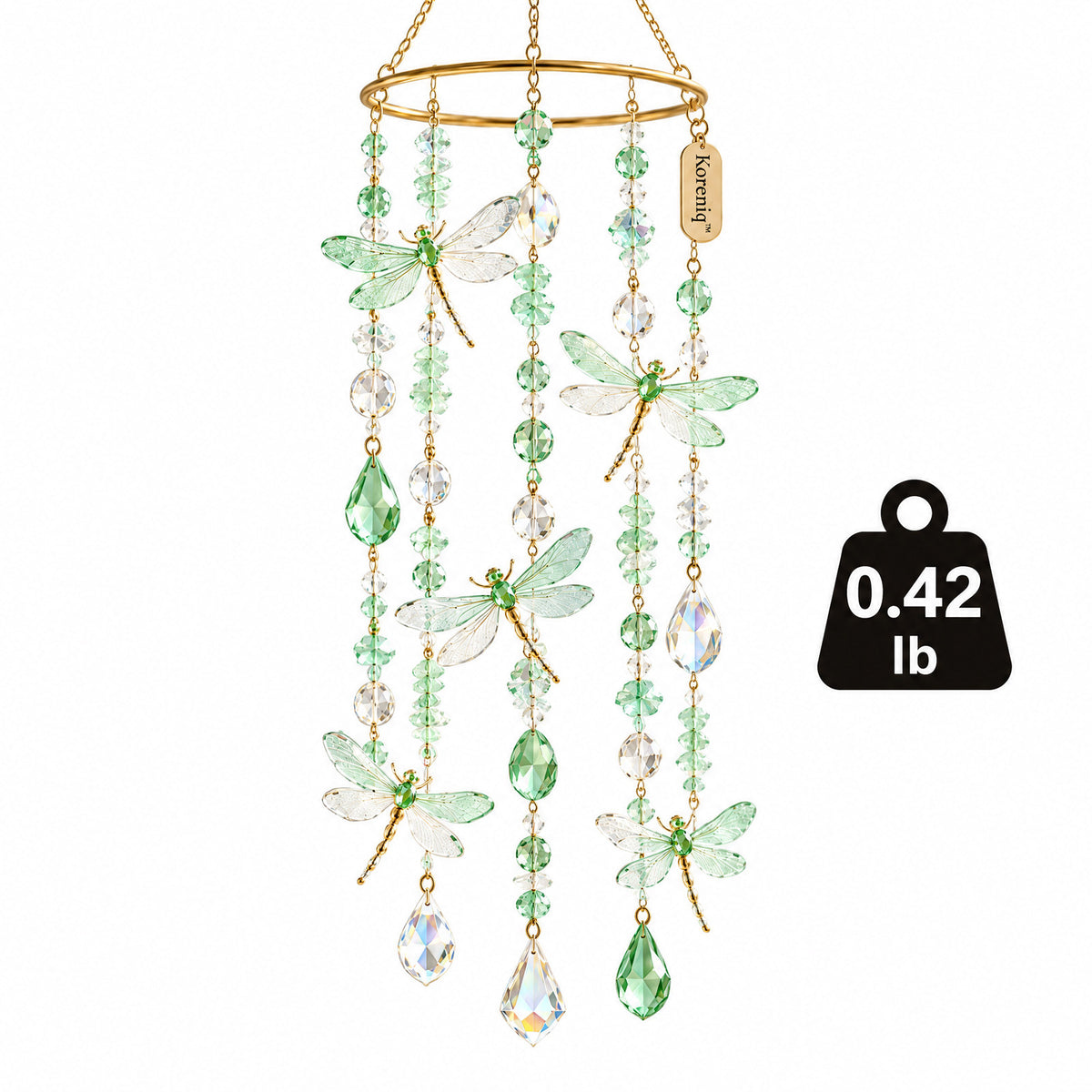 Koreniq™ Mint Green Dragonfly Crystal Hanging Suncatcher image 4
