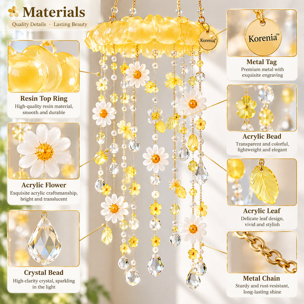 Koreniq™ Golden Daisy Crystal Hanging Suncatcher image 3