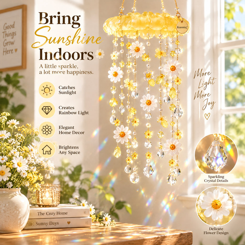 Koreniq™ Golden Daisy Crystal Hanging Suncatcher image 5