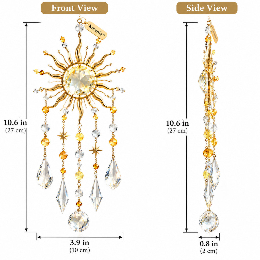 Koreniq™ Golden Sun and Stars Crystal Hanging Ornament image 2