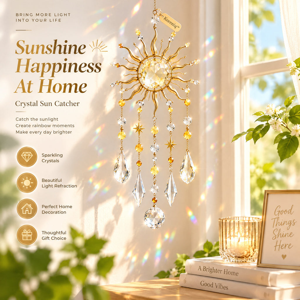 Koreniq™ Golden Sun and Stars Crystal Hanging Ornament image 5