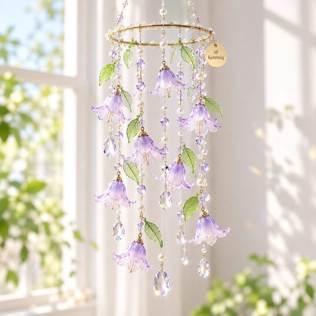 Koreniq™ Lavender Bellflower Crystal Hanging Suncatcher image 1