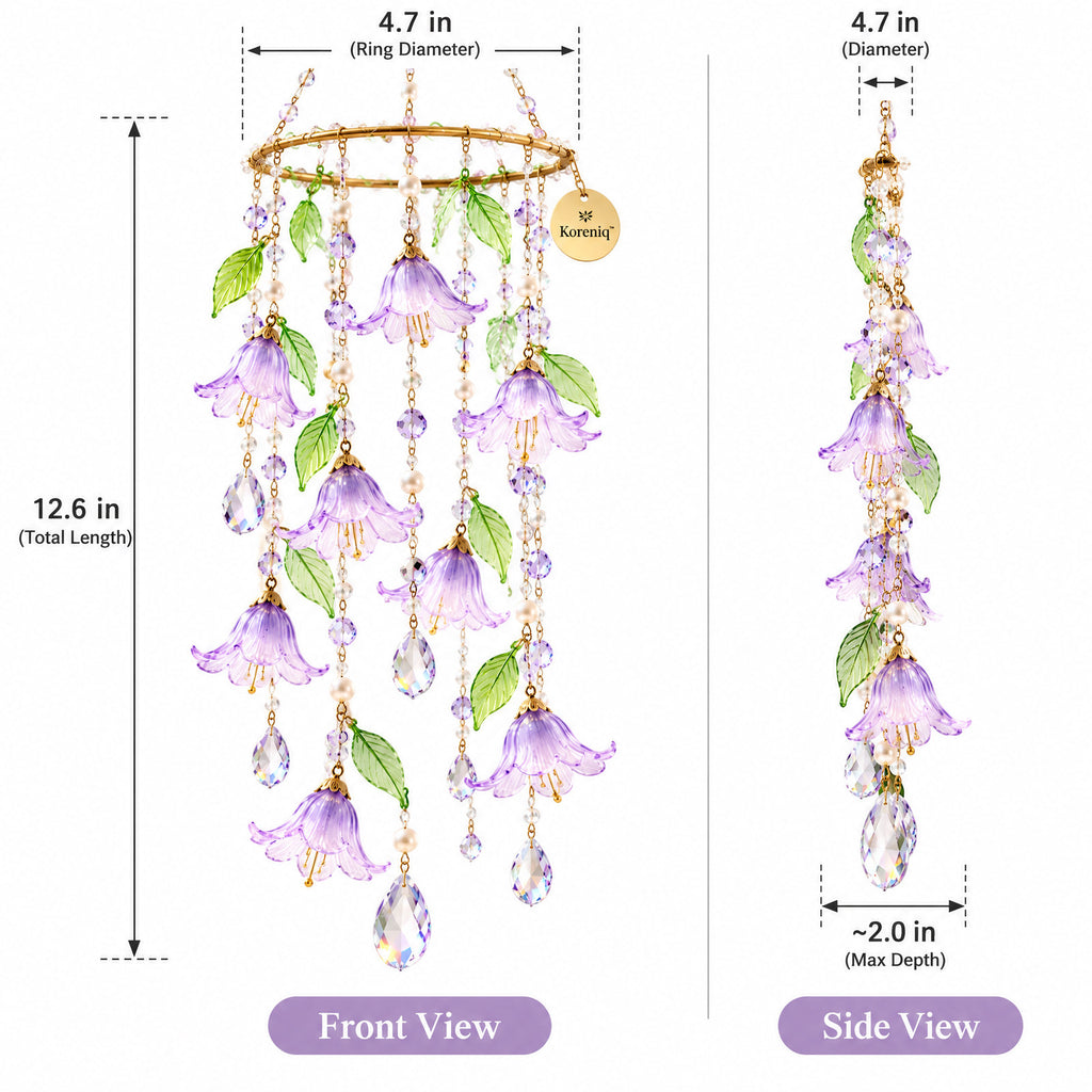 Koreniq™ Lavender Bellflower Crystal Hanging Suncatcher image 2