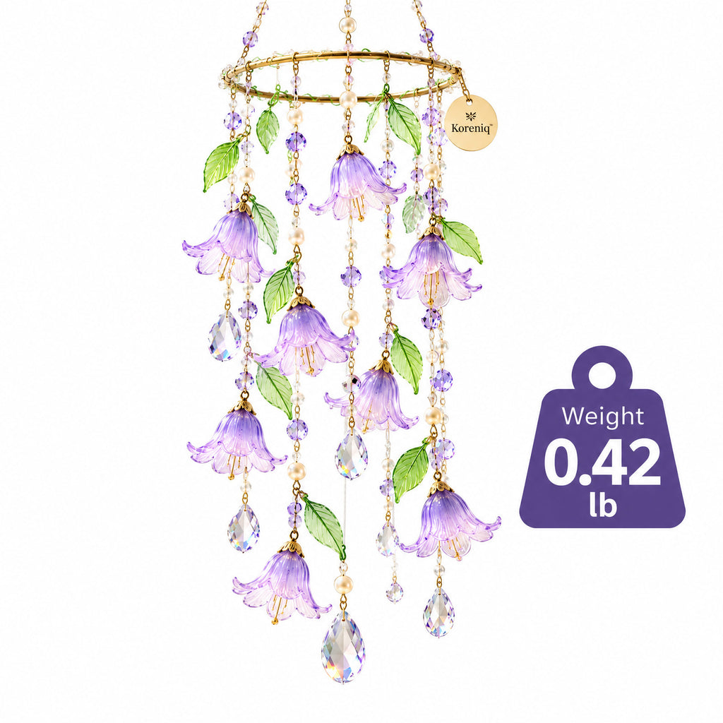 Koreniq™ Lavender Bellflower Crystal Hanging Suncatcher image 4