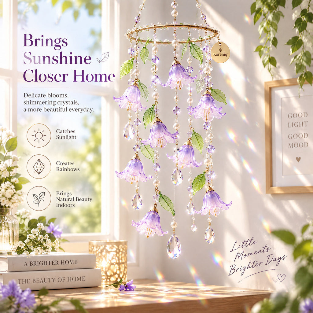 Koreniq™ Lavender Bellflower Crystal Hanging Suncatcher image 5