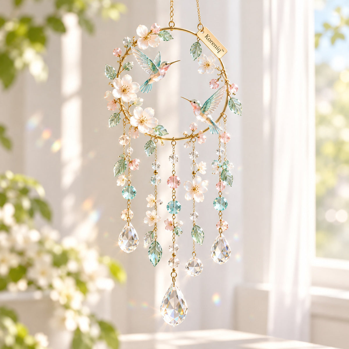 Koreniq™ Hummingbird Blossom Crystal Hanging Ornament image 1