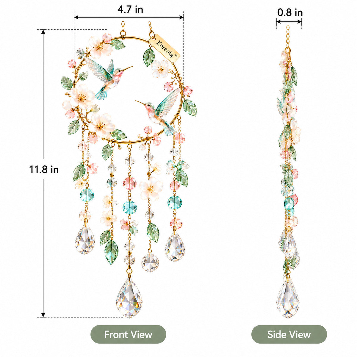 Koreniq™ Hummingbird Blossom Crystal Hanging Ornament image 2