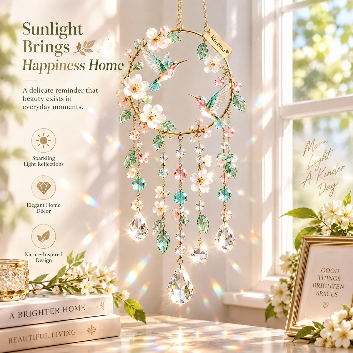 Koreniq™ Hummingbird Blossom Crystal Hanging Ornament image 5