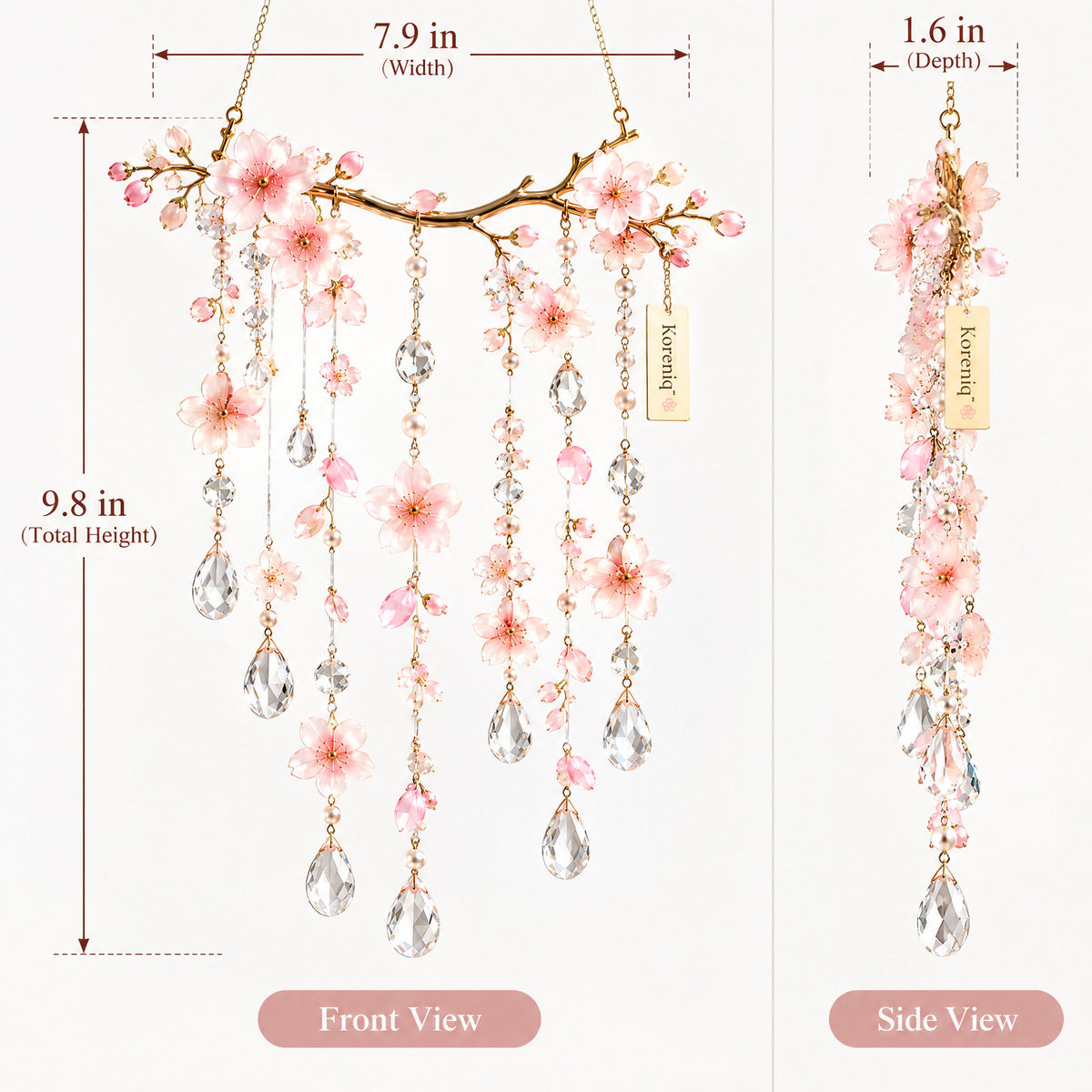 Koreniq™ Pink Cherry Blossom Branch Crystal Hanging Suncatcher image 2